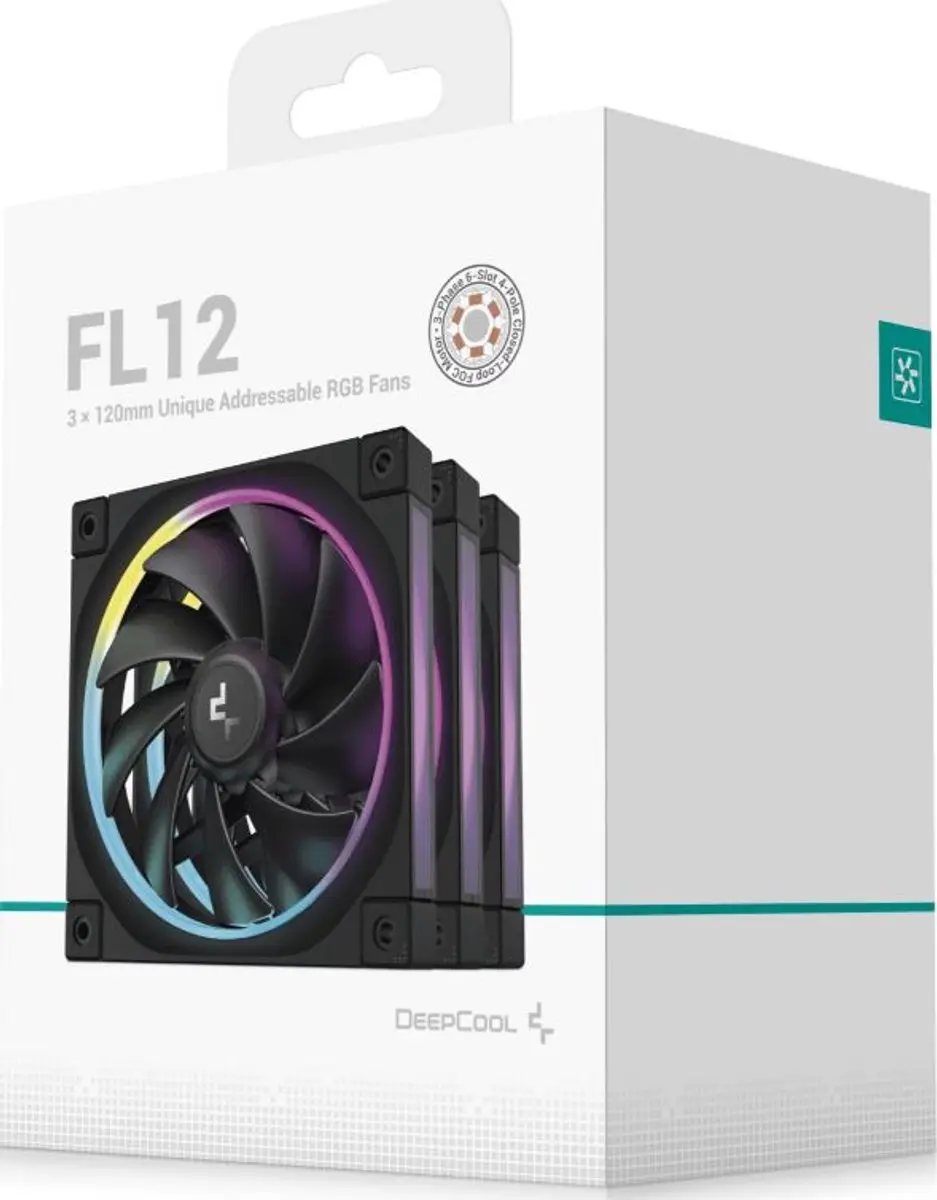 DeepCool FL12-3 IN 1 Ventilatoren 120mm - 3 Stuks - Zwart