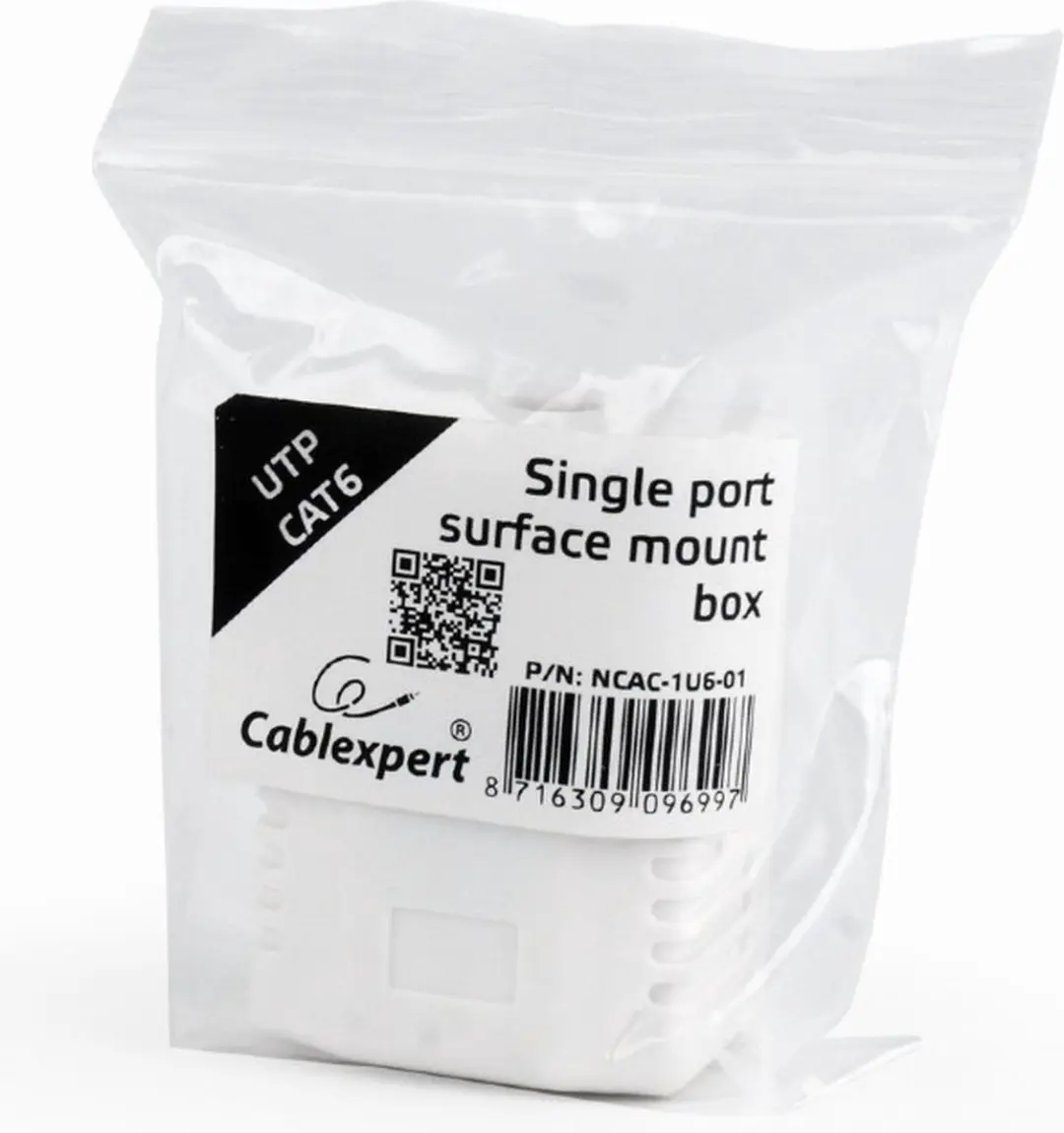 Cablexpert CAT6 UTP LAN-opbouwdoos 1-poorts - Wit