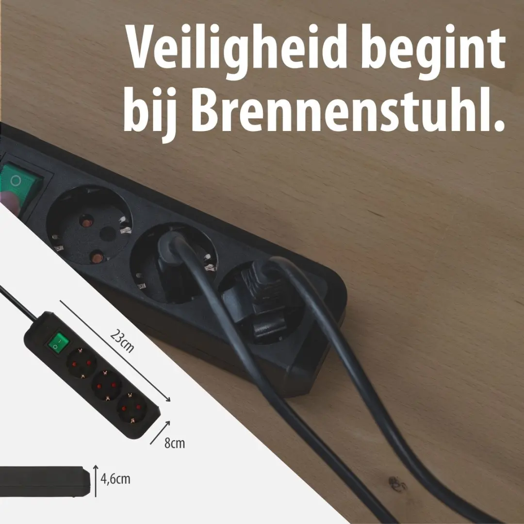 Brennenstuhl Eco-Line Stekkerdoos 3-voudig 3500W - 1,5m
