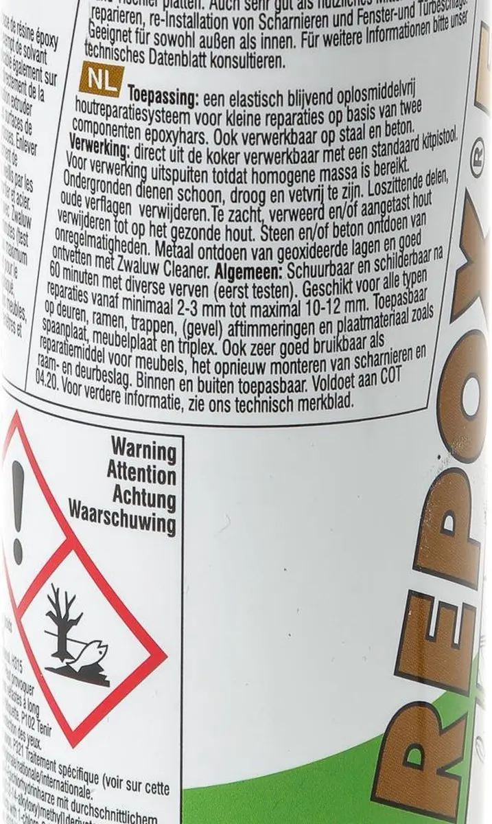 Zwaluw Den Braven Repox Fast Vulmiddel 250ml - Hout - Groen