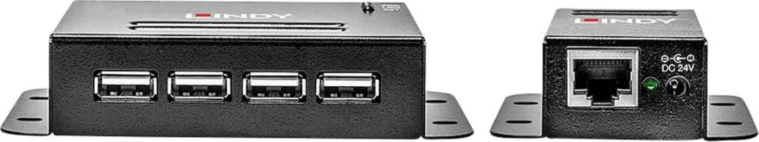 Lindy USB 2.0 4-Poorts CAT5/6 Extender - 50m - Zwart