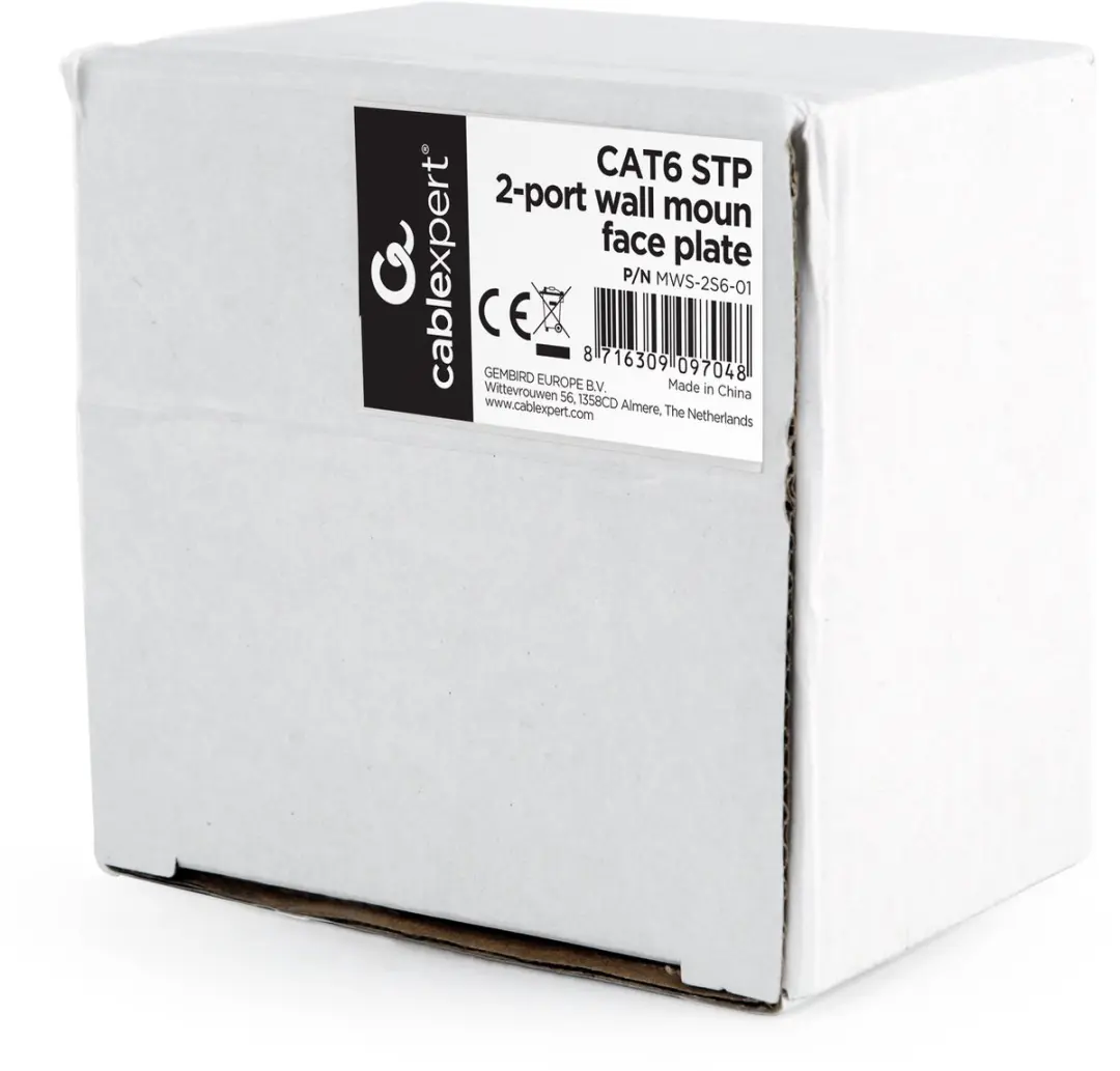 Cablexpert STP CAT6 Opbouwdoos 2x RJ45 - Wit