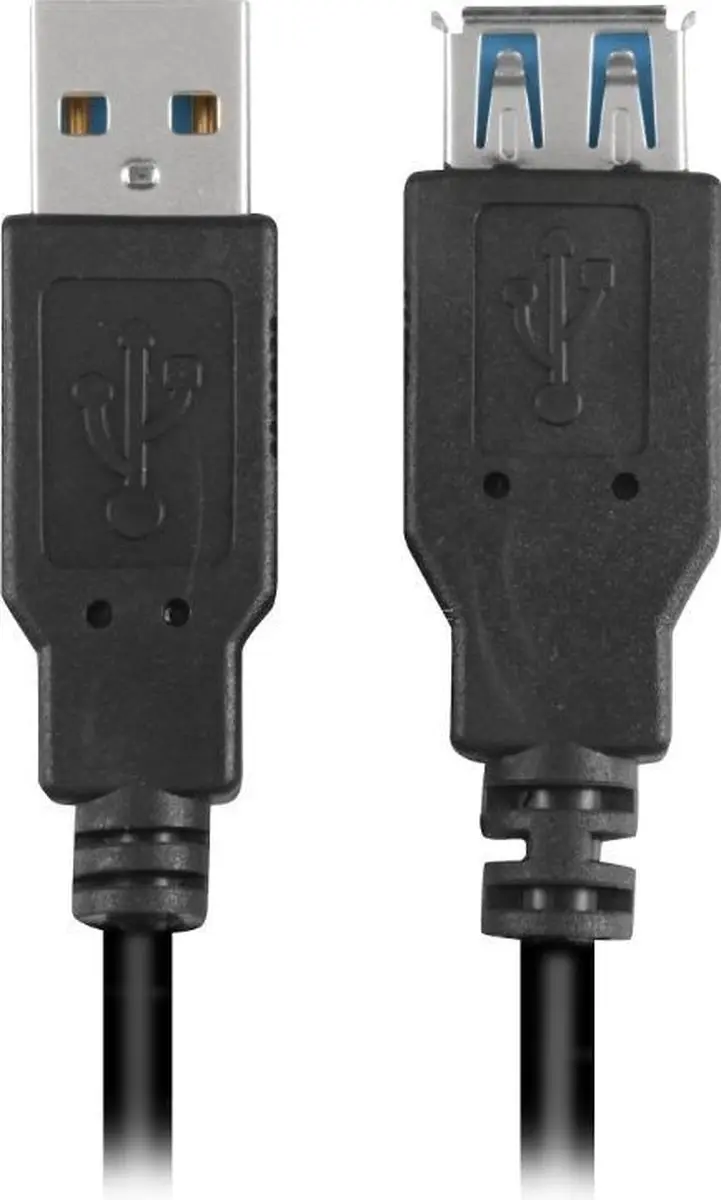 Sharkoon USB 3.0 A Male naar A Female Kabel 1m - Zwart