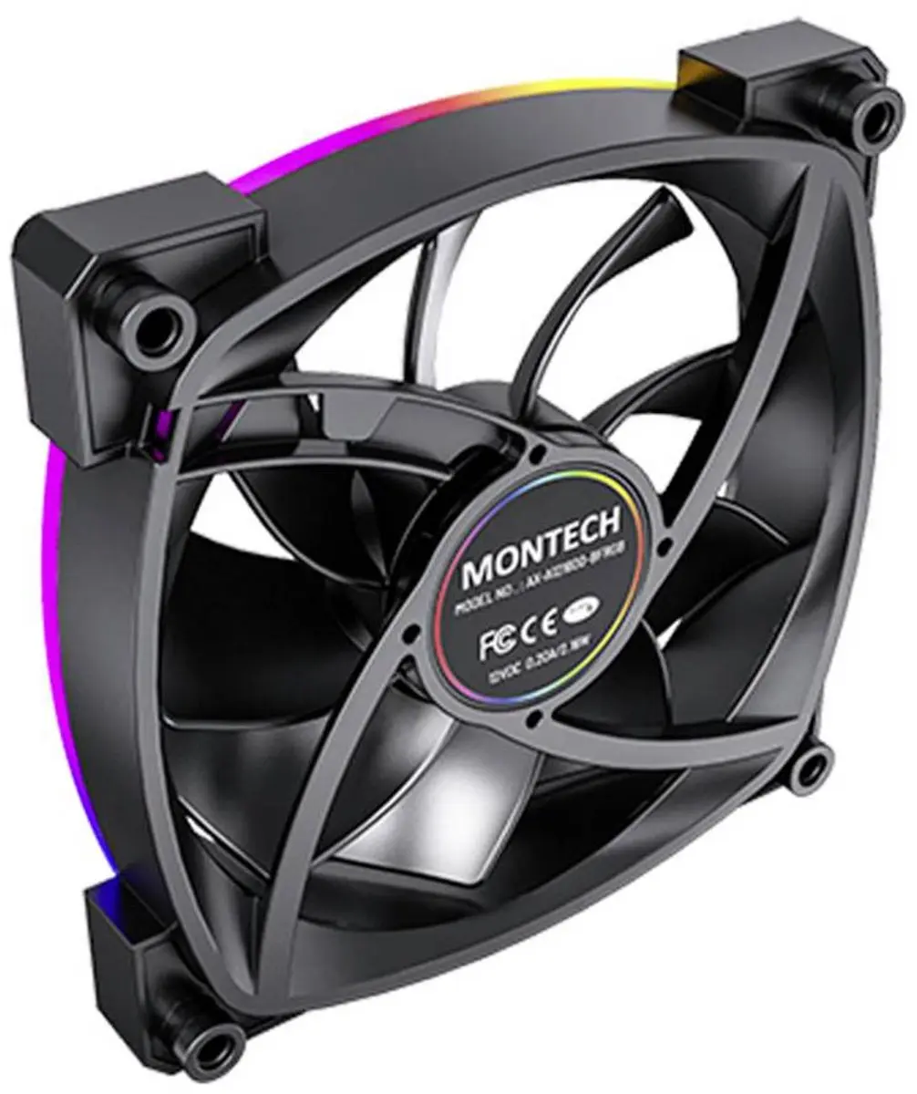 Montech AX120 PWM Ventilatorhuis 120mm - 58.8 cfm - Zwart