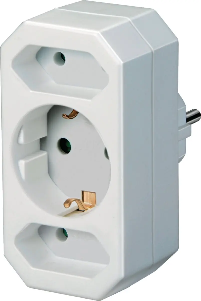 Adapterstekker geaarde 2+1