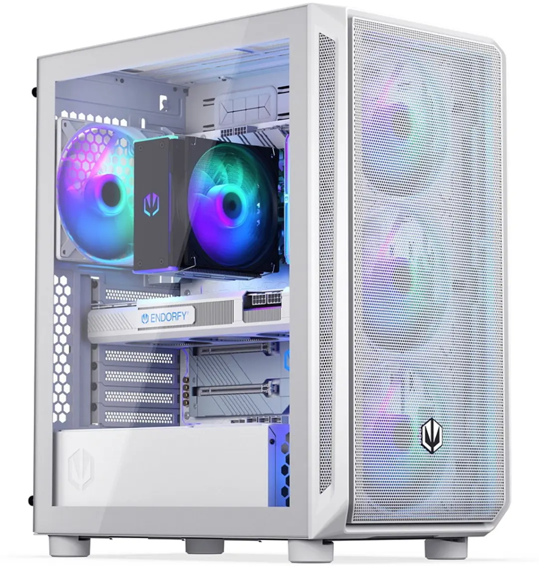 Endorfy Arx 500 ARGB Midi Tower - 4x Stratus 140 PWM ARGB Fans - Wit