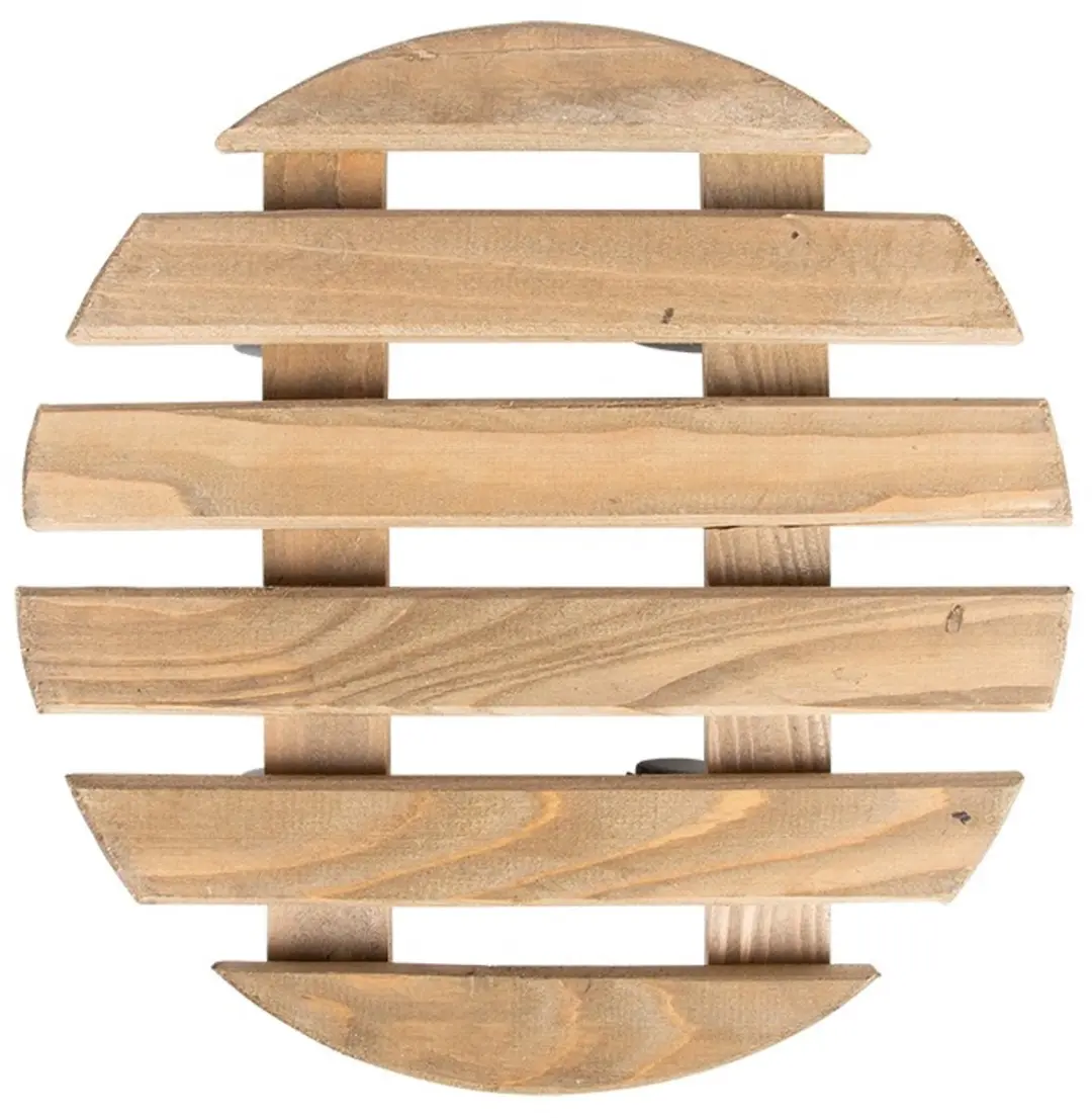 Esschert Design Plantenroller Hout Bruin Ø29xH8cm