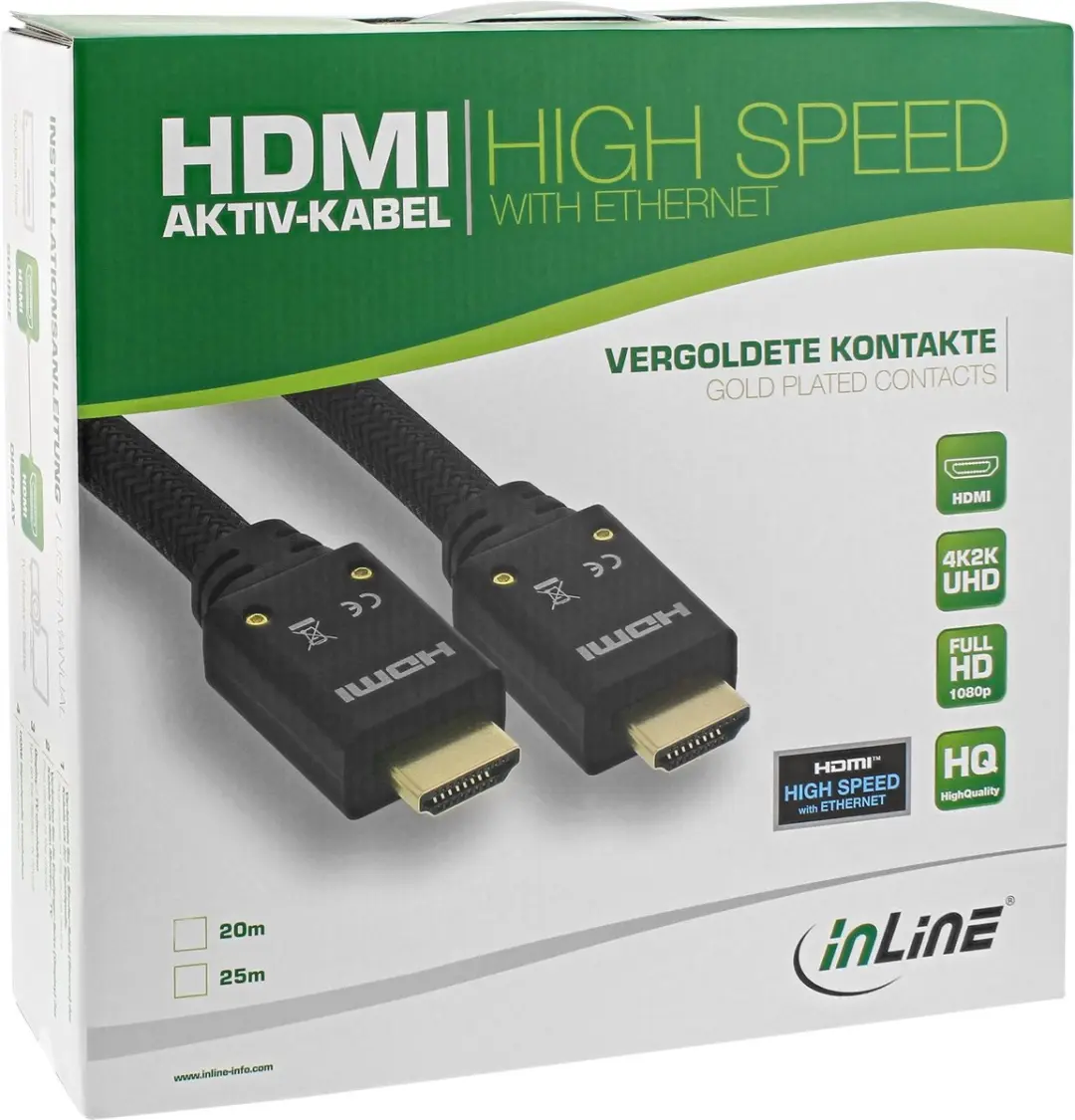 InLine HDMI Actieve Kabel 4K2K 25m - Zwart