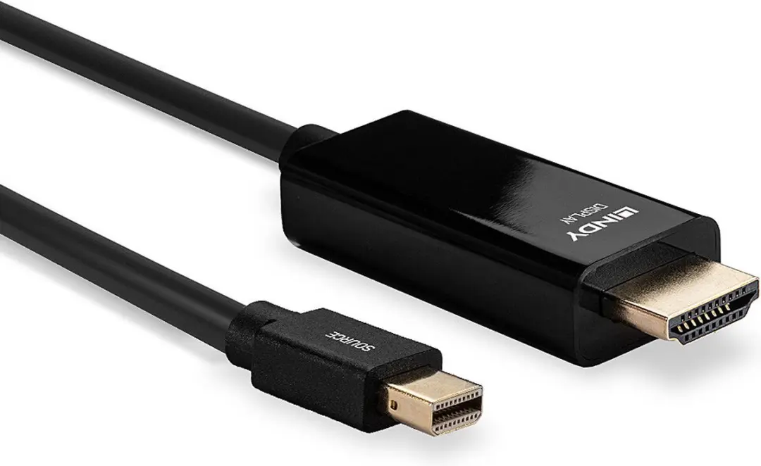 Lindy Mini DisplayPort HDMI Kabel 2m - 4K UHD - Zwart