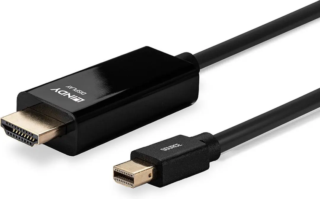 Lindy Mini DisplayPort HDMI Kabel 2m - 4K UHD - Zwart