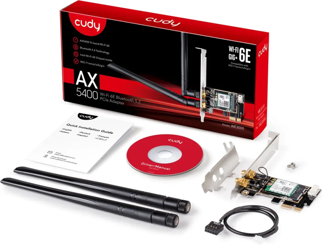 Cudy WE3000 Wi-Fi 6 PCIe Adapter - 2402 Mbit/s