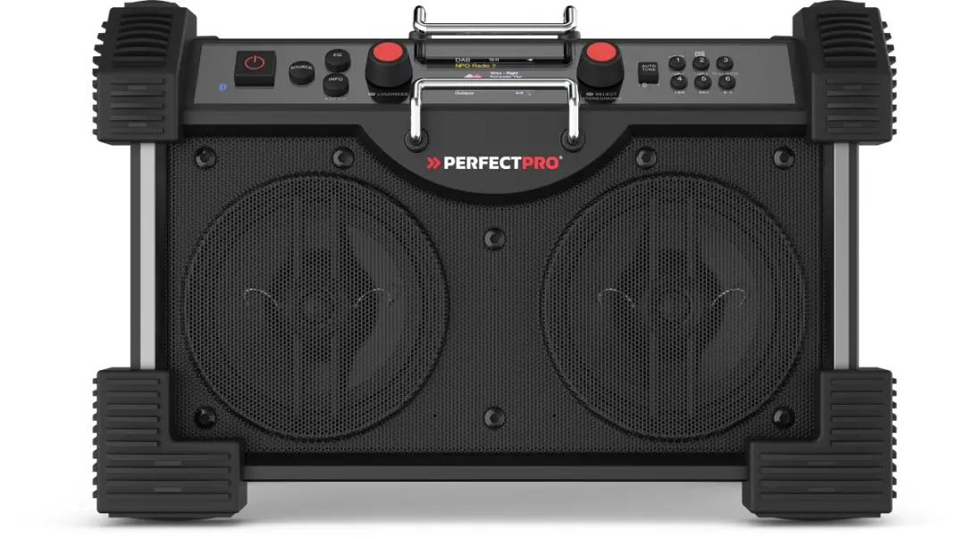 PerfectPro Rockhart 18V Bouwradio - DAB+/FM/Bluetooth - 60W - Zwart - afbeelding 6 van 6