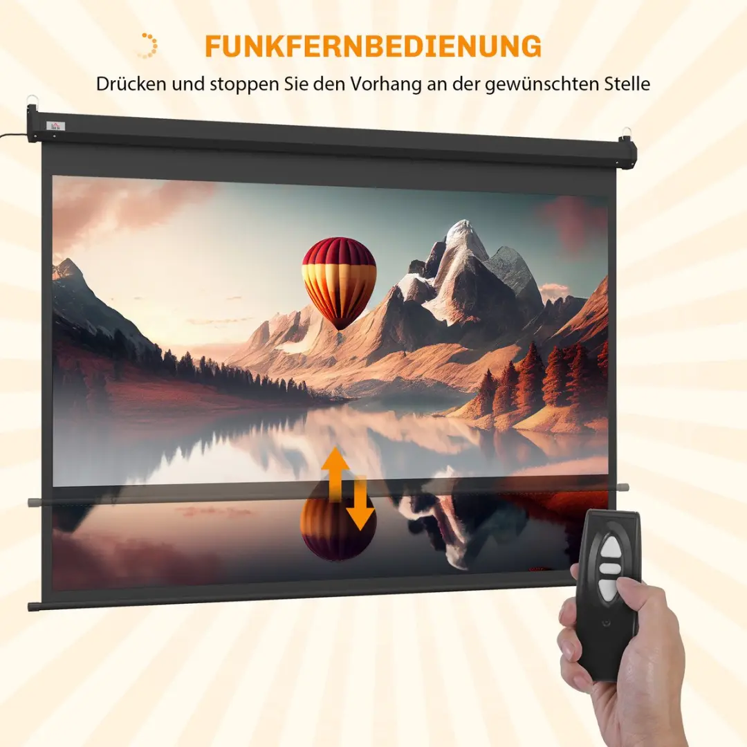 Homcom Projectiescherm 203x152cm - Zwart