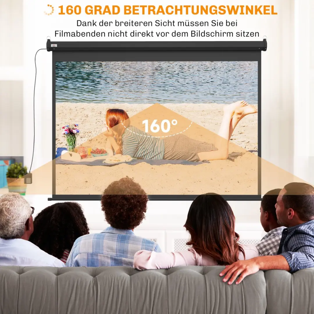 Homcom Projectiescherm 203x152cm - Zwart
