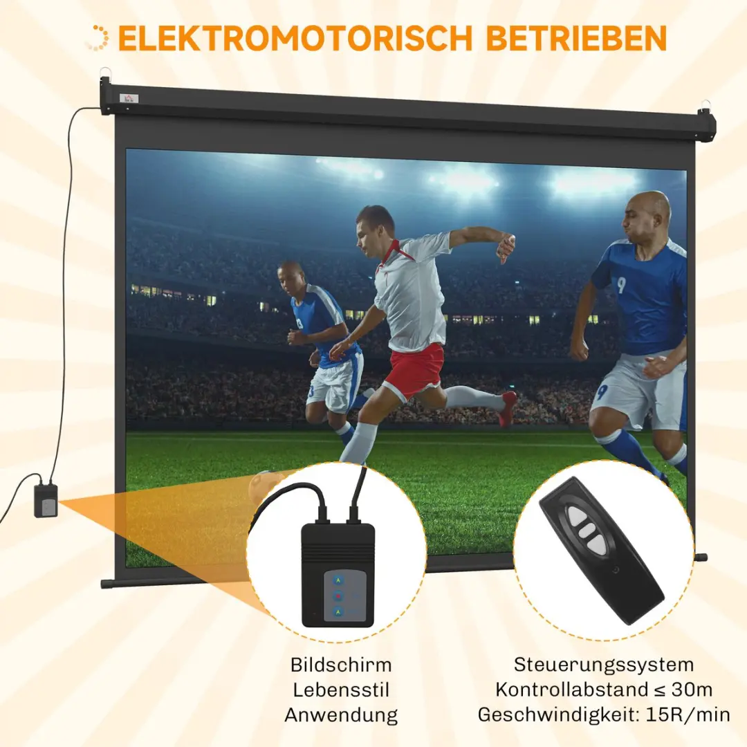 Homcom Projectiescherm 203x152cm - Zwart