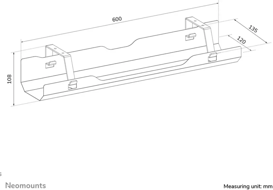 Neomounts ADS07-122WH Kabelgoot - 5kg - Wit