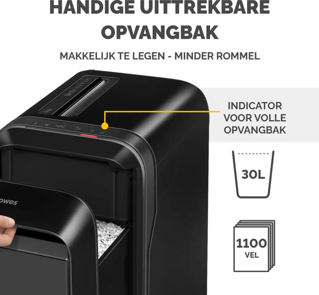 Fellowes LX221 Papierversnipperaar - 20 Vel - 30L - Zwart