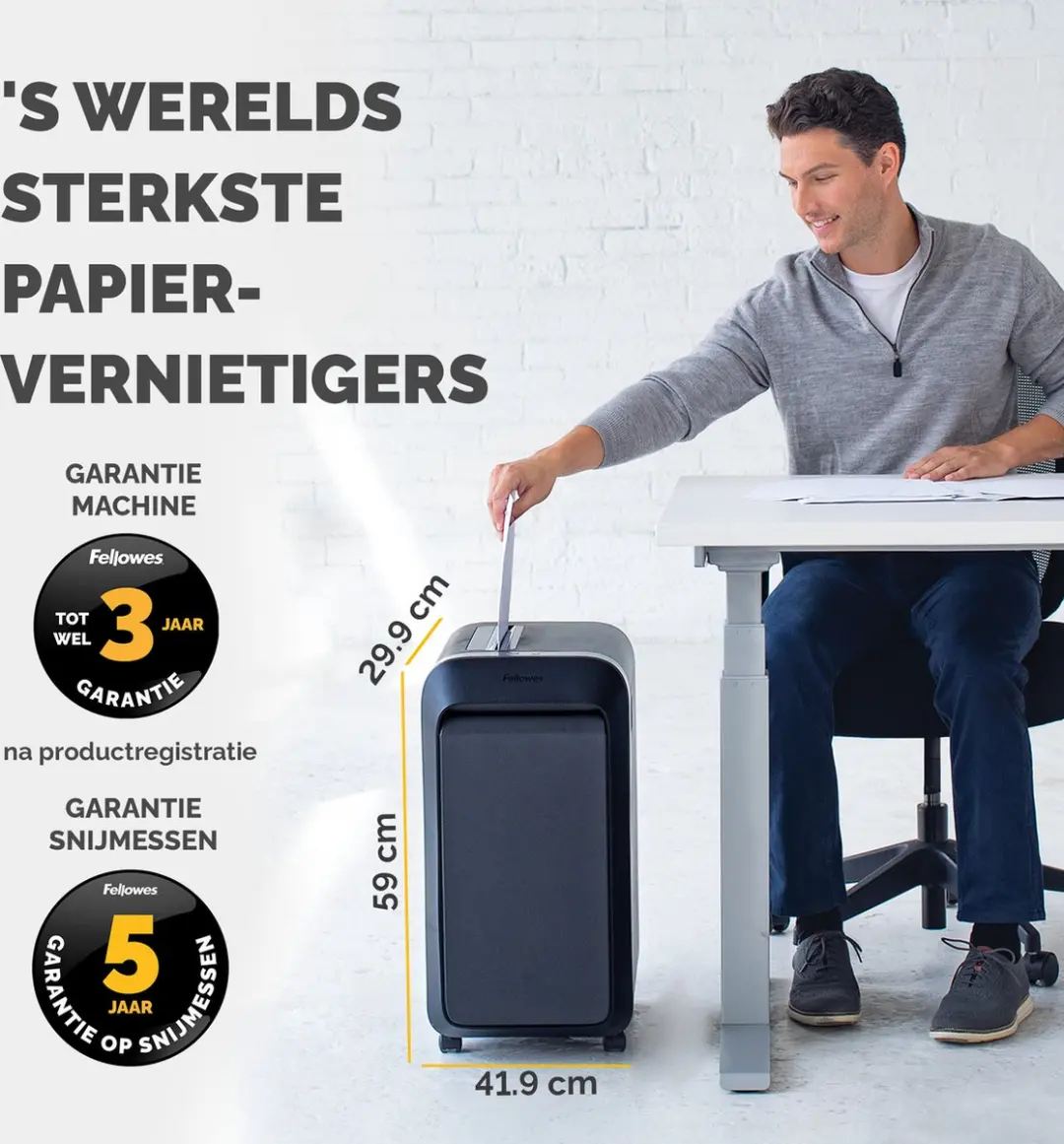 Fellowes LX221 Papierversnipperaar - 20 Vel - 30L - Zwart