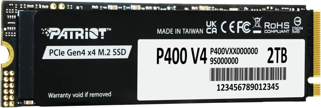 Patriot P400 V4 M.2 SSD 2TB - Zwart