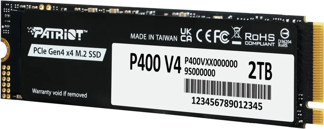 Patriot P400 V4 M.2 SSD 2TB - Zwart