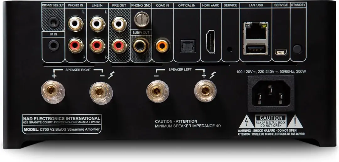 NAD C700 V2 BluOS Streaming-versterker - 80W - afbeelding 6 van 6