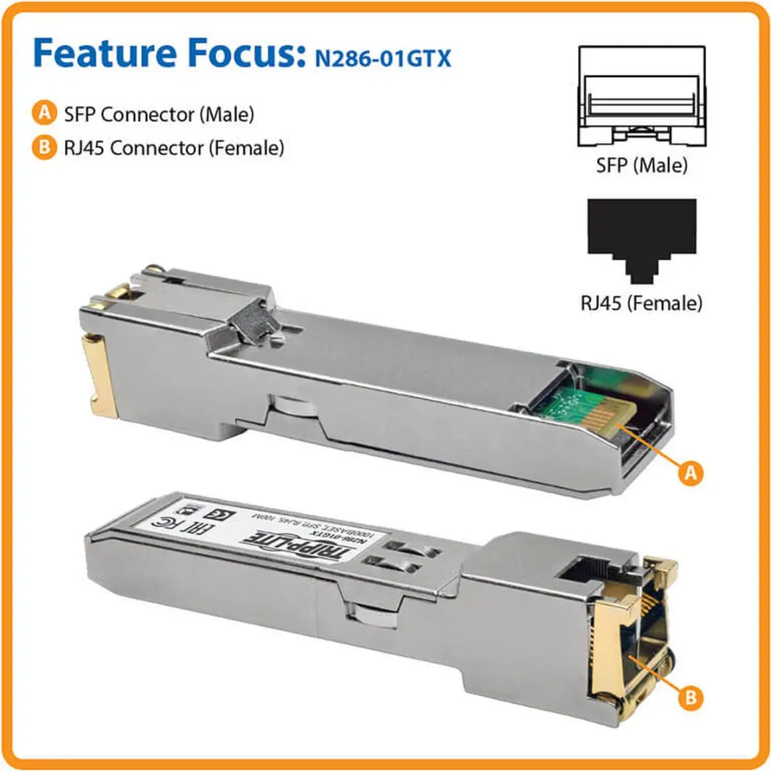 Tripp Lite N286-01GTX Netwerk Transceiver 1000 Mbit/s SFP+