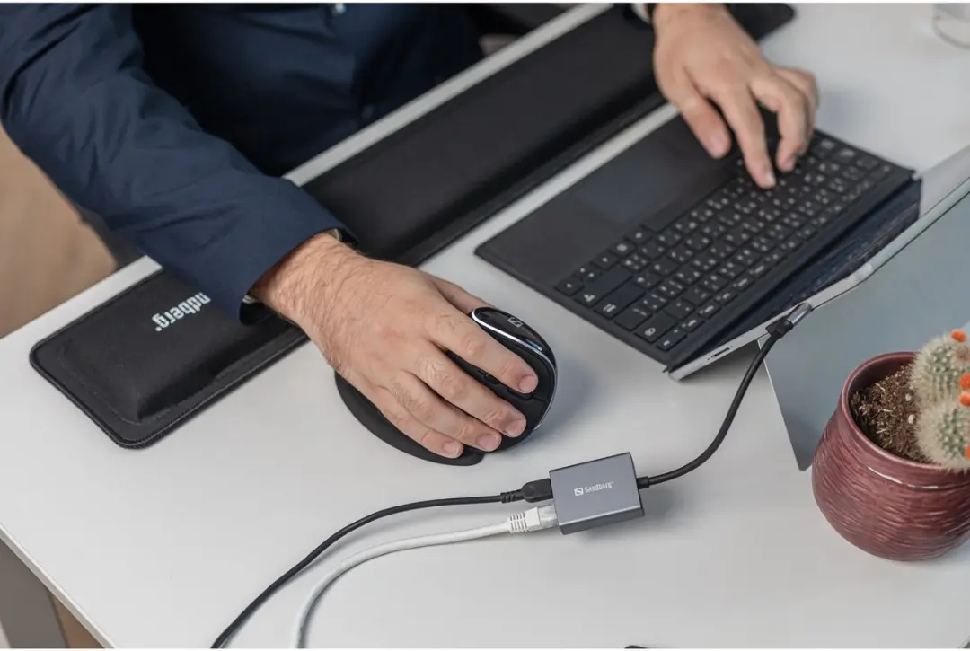Sandberg USB-C Gigabit Adapter PD100W - Grijs