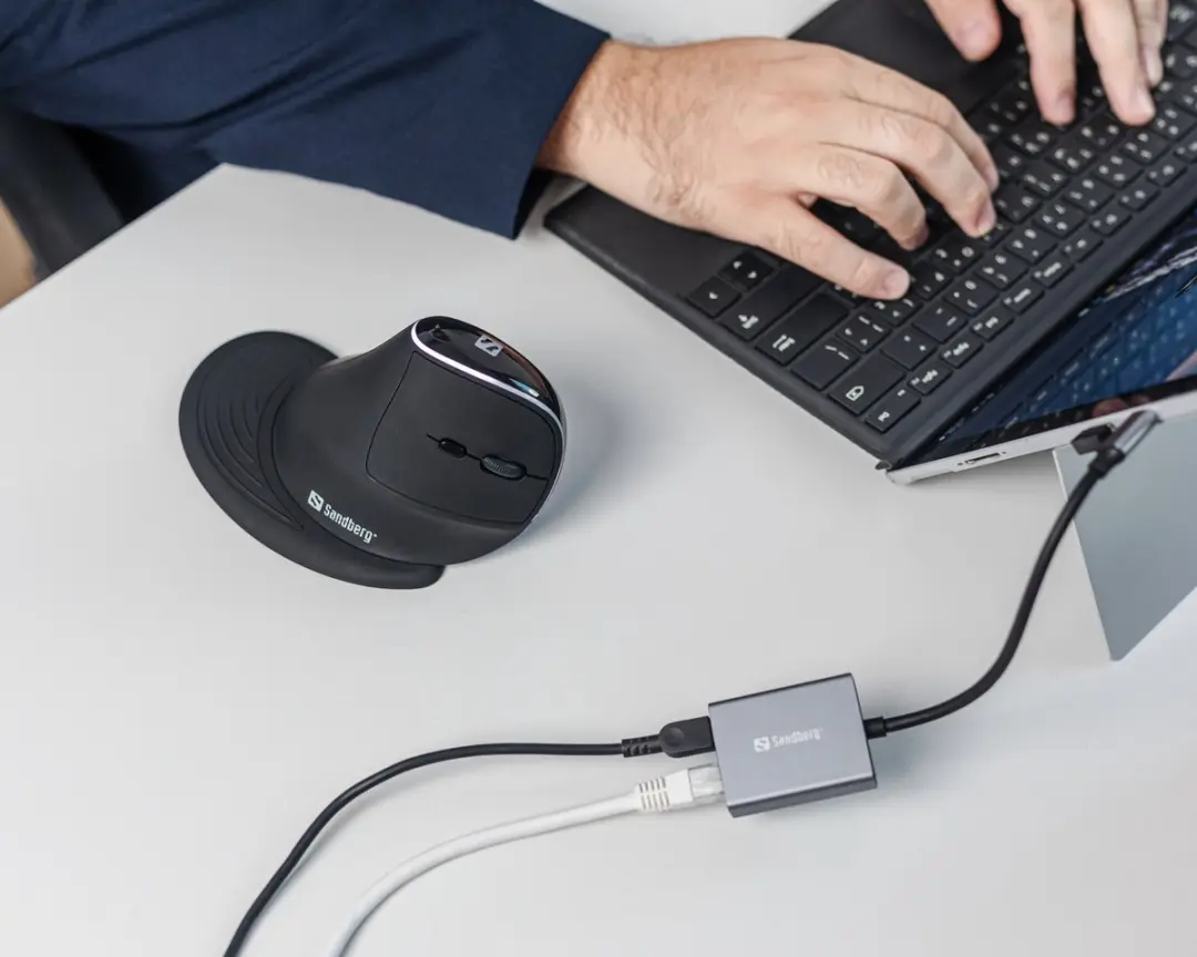 Sandberg USB-C Gigabit Adapter PD100W - Grijs