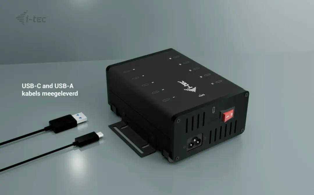 I-tec CACHRGHUB10C USB-C/USB-A HUB 150W - 10x USB-C - Zwart
