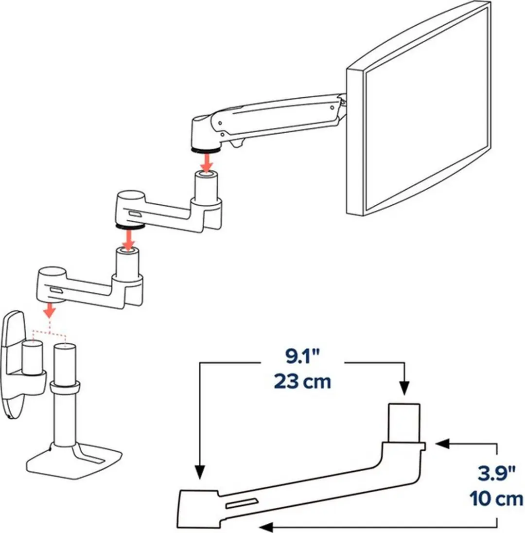 Ergotron Verlengingsarm 45-289-224 - Zwart