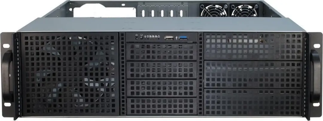 Intertech 3U-30255 Rack - 14x 2.5" + 12x 3.5" - Zwart/roestvrijstaal