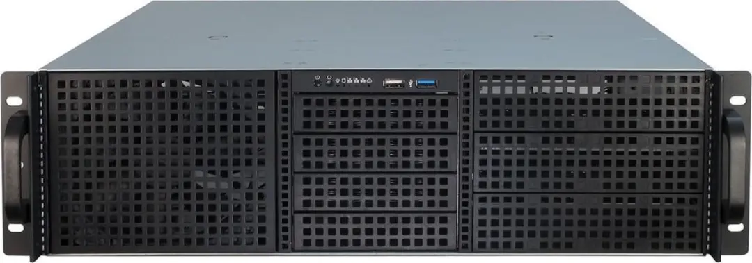 Intertech 3U-30255 Rack - 14x 2.5" + 12x 3.5" - Zwart/roestvrijstaal
