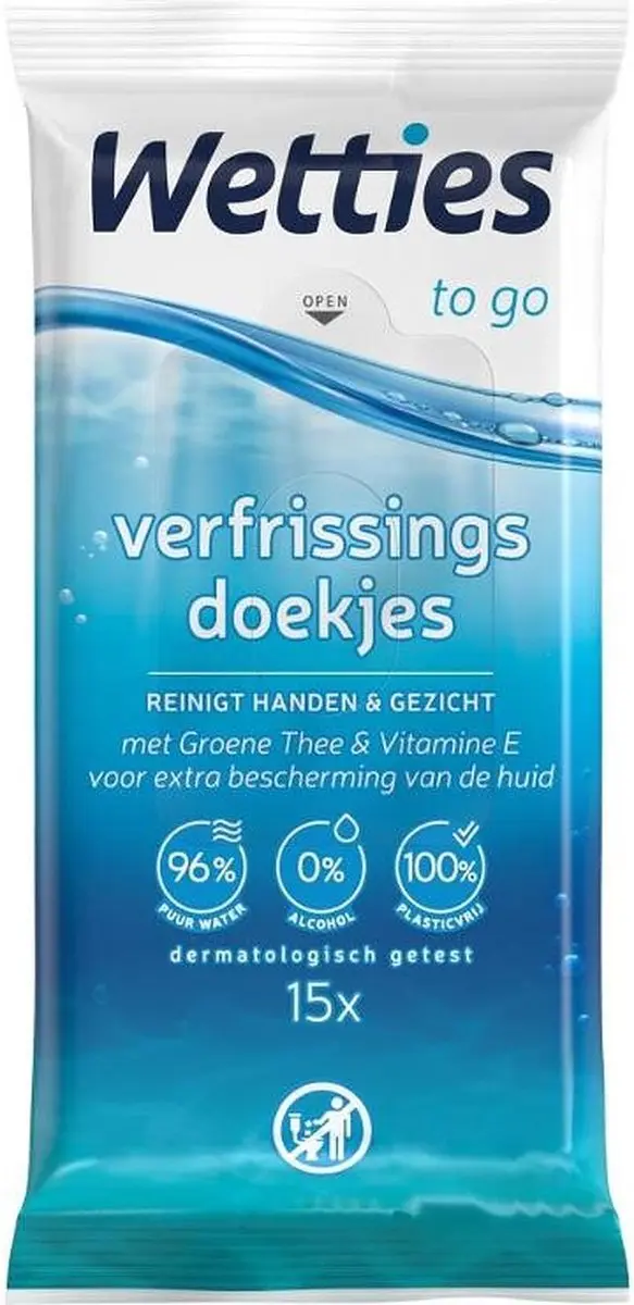 Wetties To Go Verfrissingsdoekjes 15 Stuks
