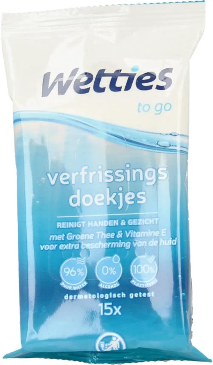 Wetties To Go Verfrissingsdoekjes 15 Stuks