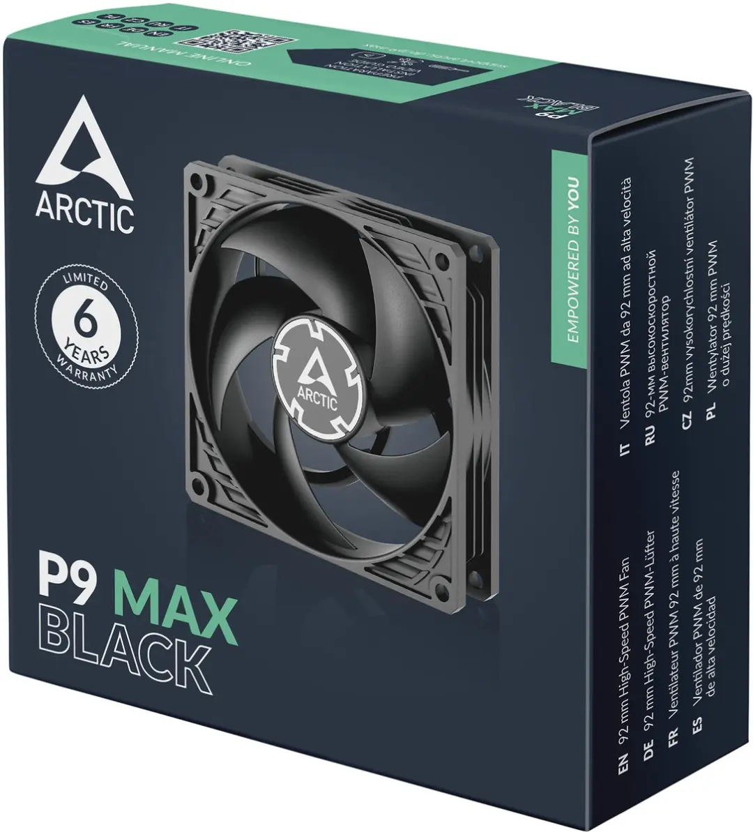 Arctic P9 MAX Black - 92mm Ventilator