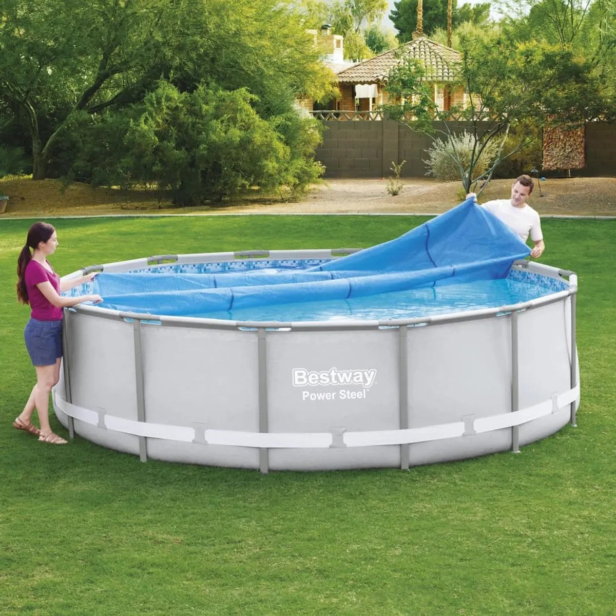 Bestway Solar Zwembad Afdekzeil Rond 427cm - Blauw