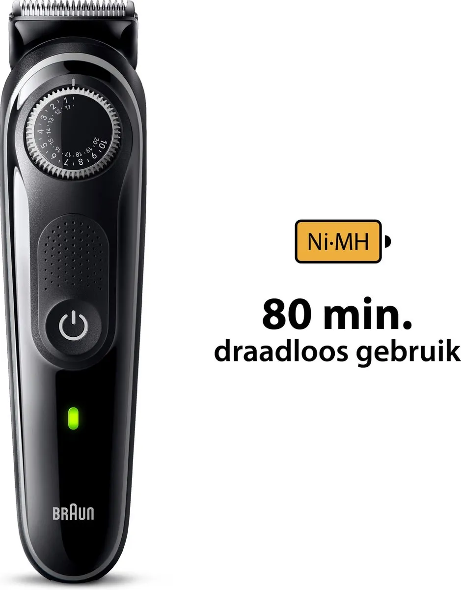 Braun Series 3 BT3440 Baardtrimmer - 80 minuten - 3 Opzetstukken - Zwart