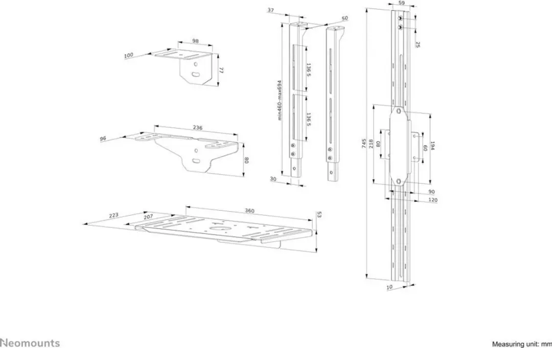 Neomounts AFL-875BL1 Videobar & Multimedia Kit - Zwart