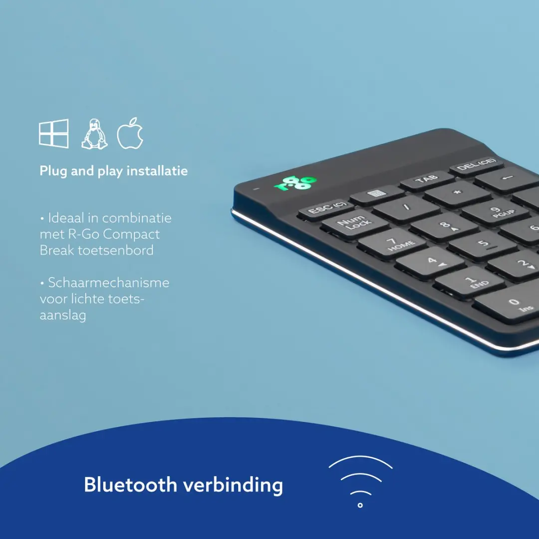 R-Go Numpad Break RGOCONMWLBL - Draadloos Zwart