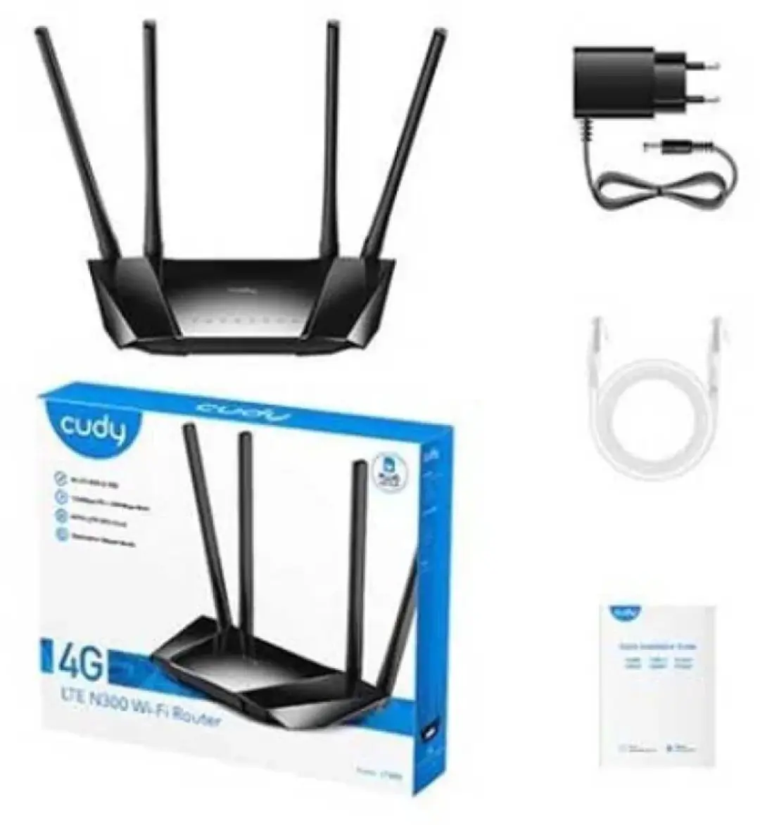 Cudy N300 4G Router LT400 - Dual WAN/LAN - VPN Support - Zwart