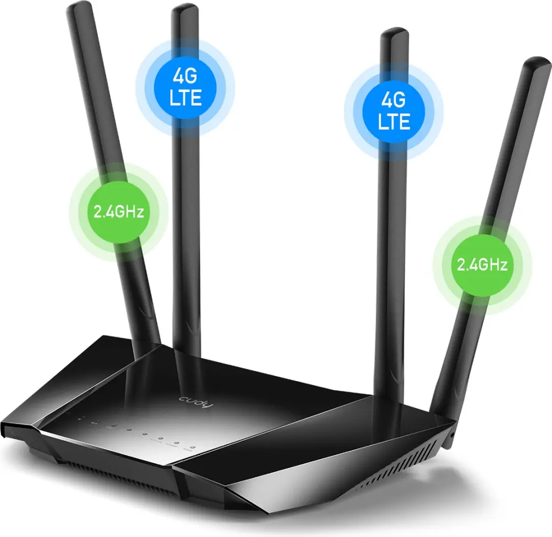 Cudy N300 4G Router LT400 - Dual WAN/LAN - VPN Support - Zwart