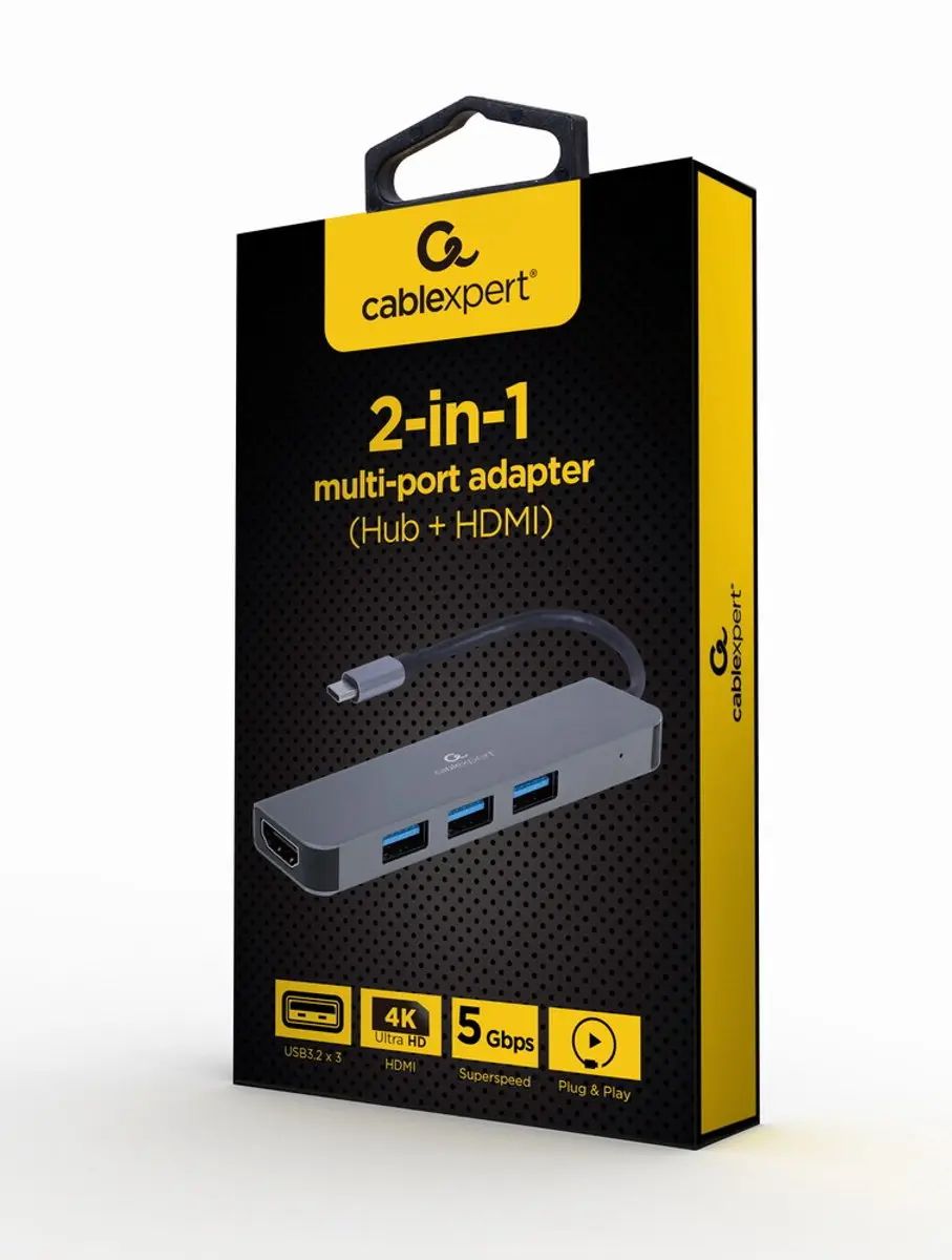 Cablexpert USB-C naar HDMI 4K 30Hz Adapter - 0,15m - Grijs