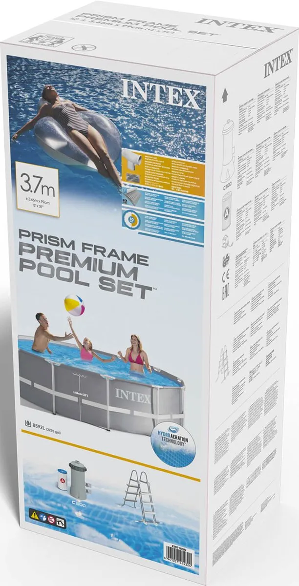 Intex Prism Frame Opzetzwembad 366x99cm - 8592L - Lichtgrijs - afbeelding 6 van 6