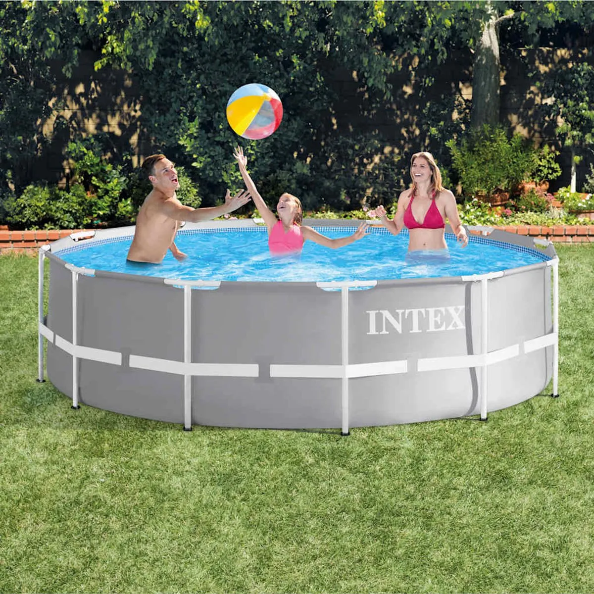 Intex Prism Frame Opzetzwembad 366x99cm - 8592L - Lichtgrijs - afbeelding 3 van 6