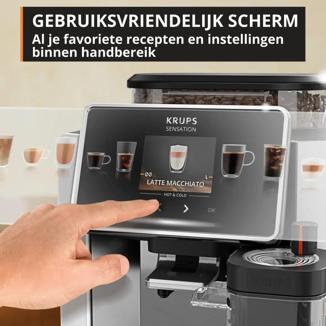 Krups Sensation Elite EA918GE0 Koffiemachine - 1450W - Aluminium - afbeelding 3 van 6