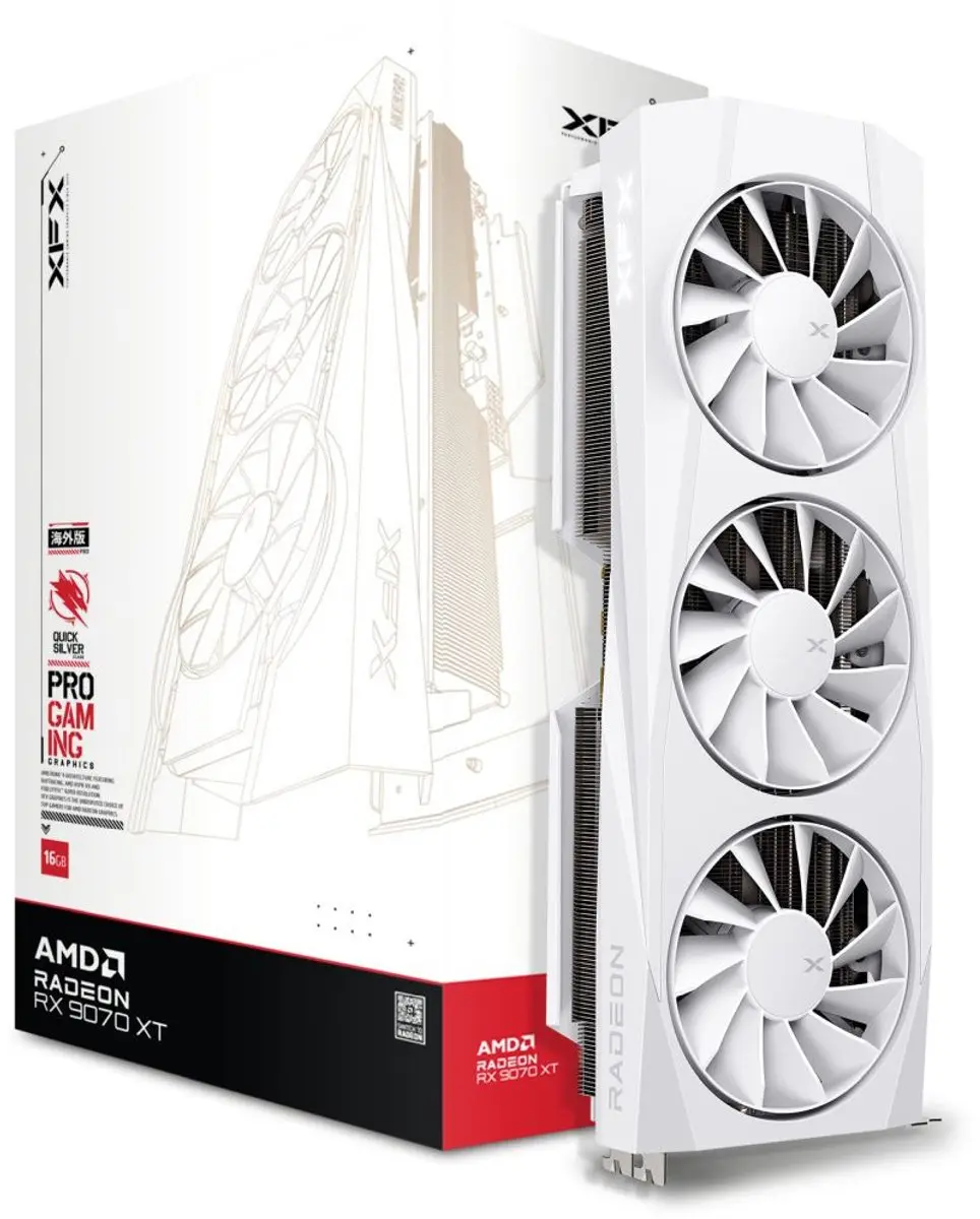 XFX Radeon RX 9070XT Quicksilver White - 16GB GDDR6