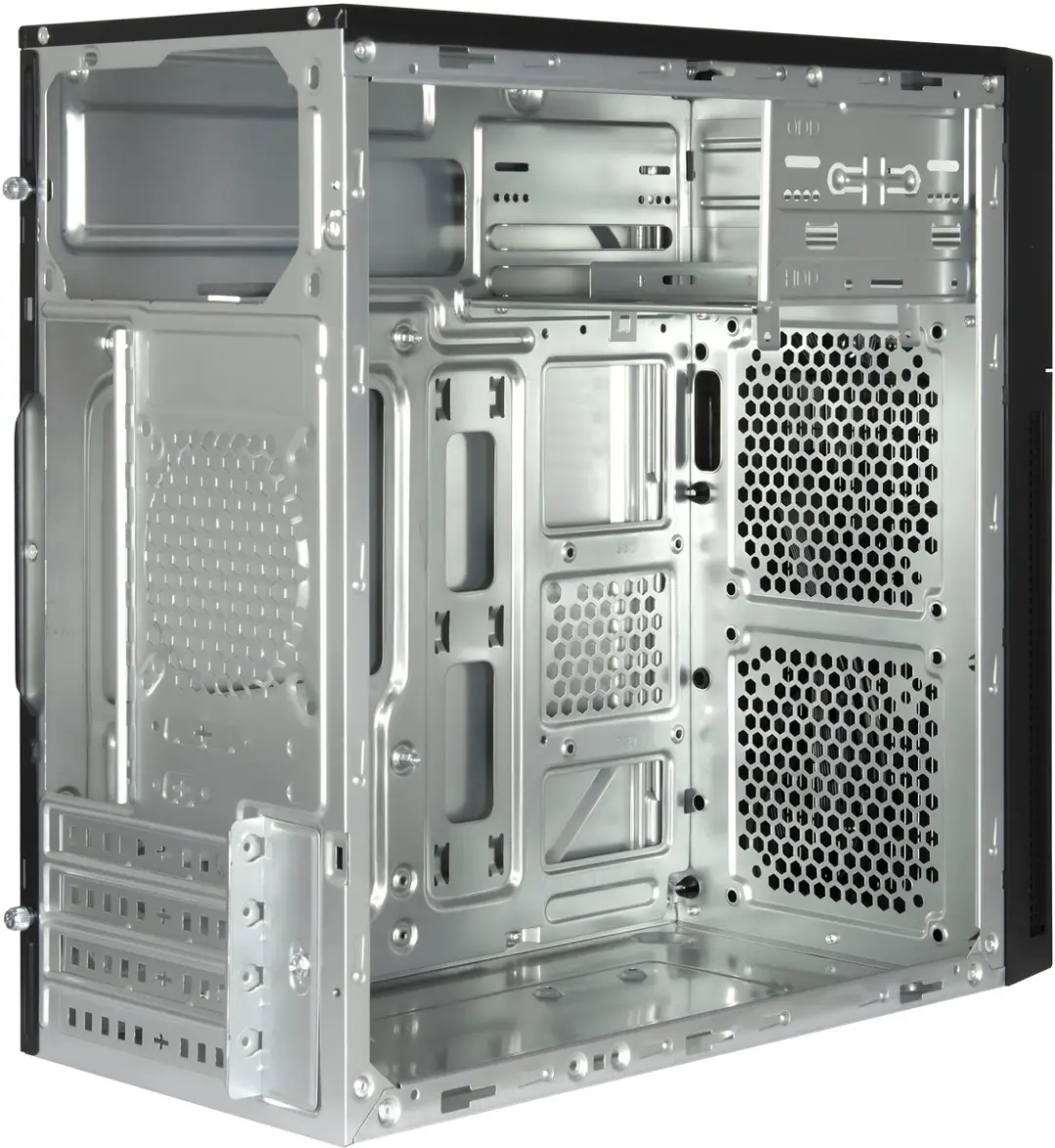 Intertech IT-6521 Micro-Tower - 3x 2.5" 2x 3.5" 1x 5.25" - Zwart