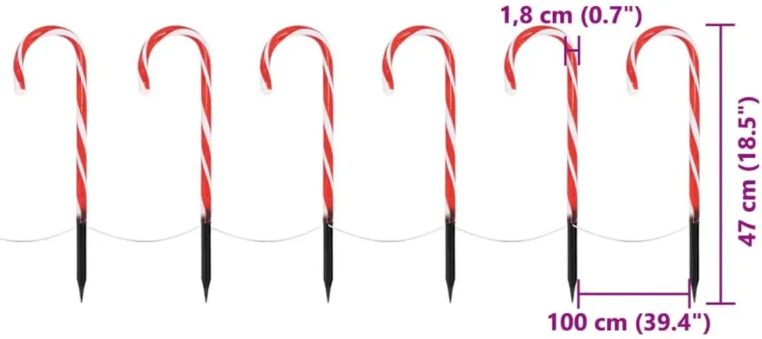 Zuurstoklampenset 6-delig - Wit licht - afbeelding 5 van 6