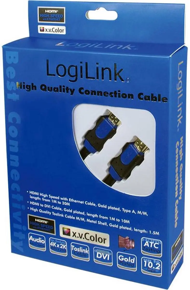 LogiLink CHB1102 HDMI Kabel 2m - Blauw/Zwart