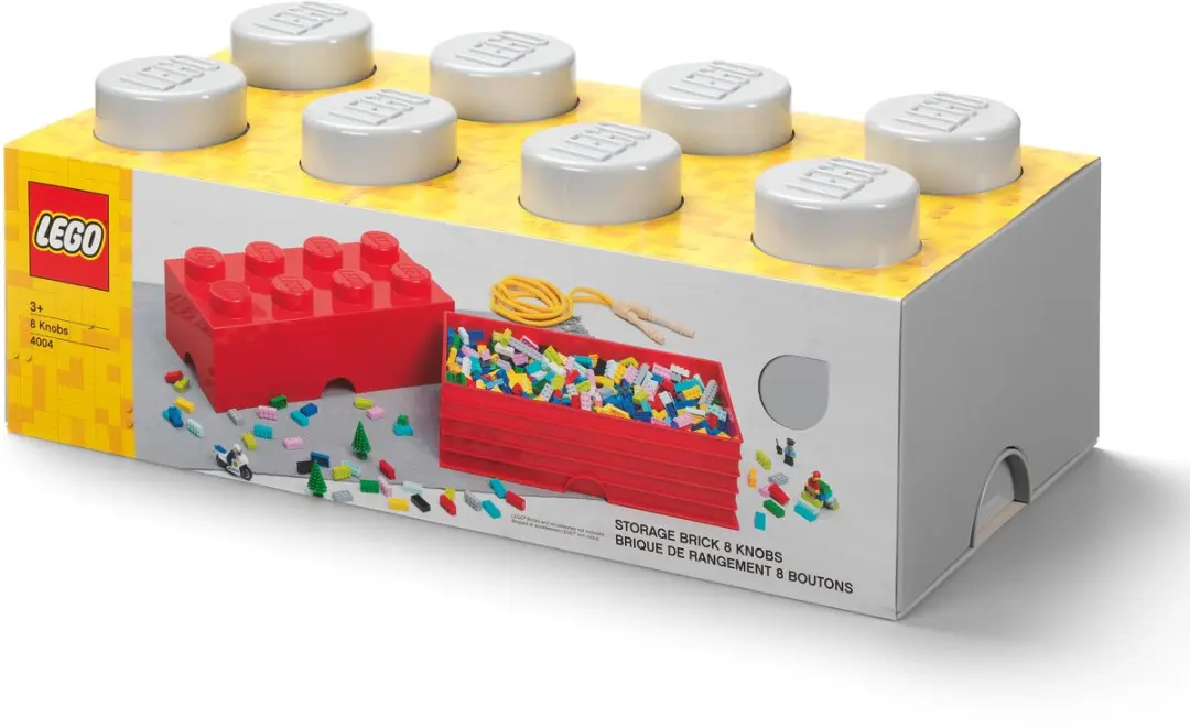 LEGO Brick 8 Opbergbox - Grijs - afbeelding 6 van 6